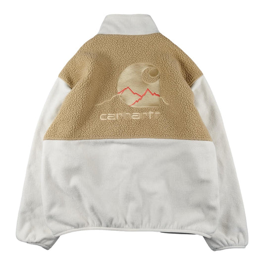 Carhartt - Off-white and cream full-zip fleece size M