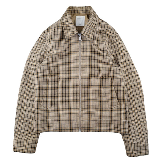 Sandro - Veste à carreaux beige taille M