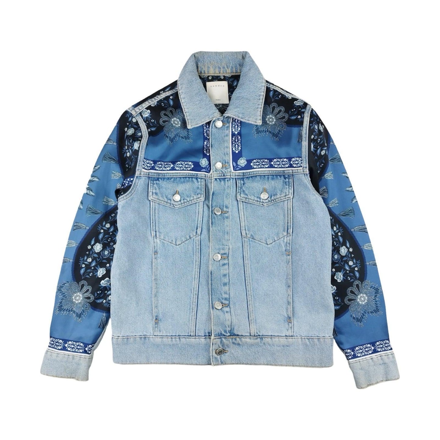 Sandro - Veste en jean bleu ciel taille M - Le Saptuaire