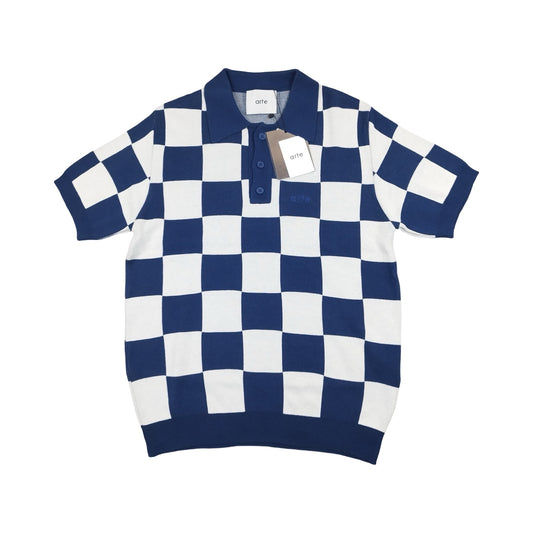 Arte - Polo à carreaux bleu taille L