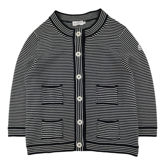 Moncler - Cardigan marinière noir et blanc taille XS