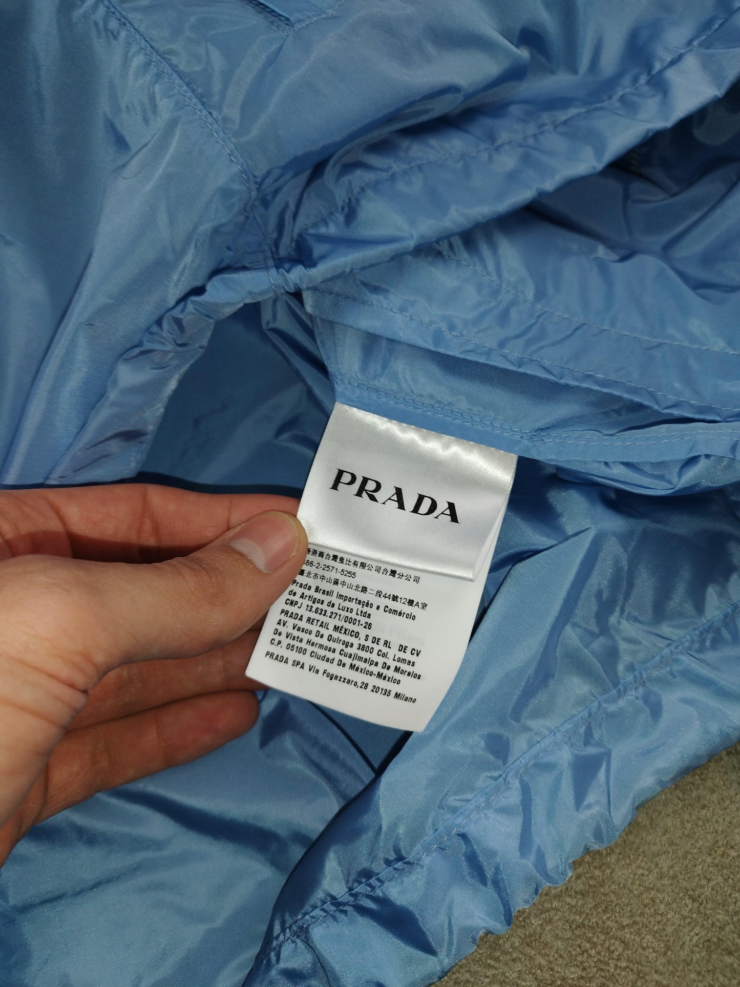 Prada - K-way jacket, sky blue, size L