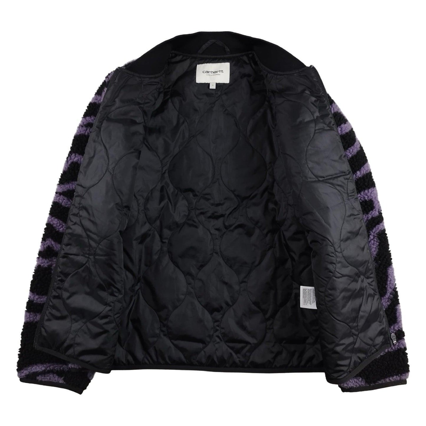 Carhartt - Veste « W’ Janet Liner » polaire zippée à motifs noir et violet taille S - Le Saptuaire