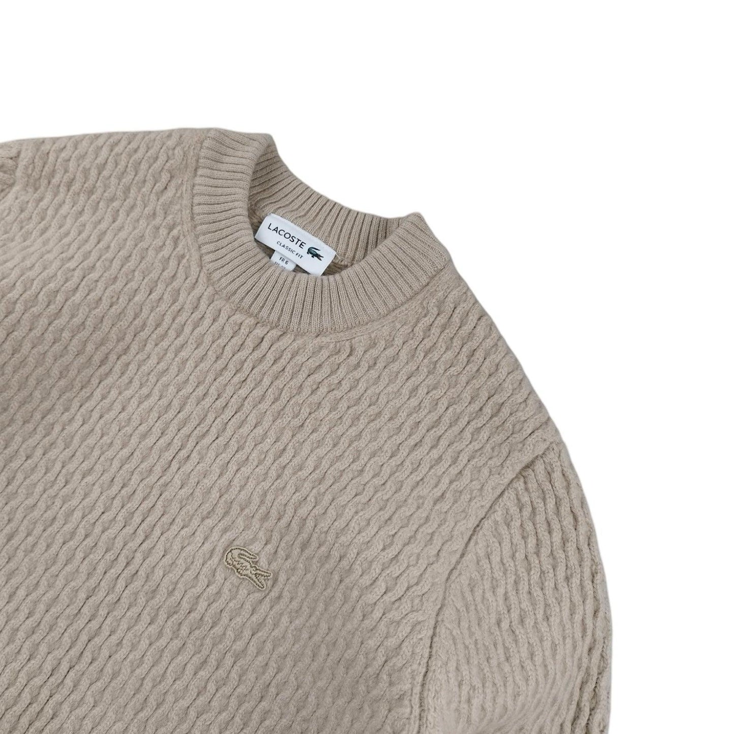 Lacoste - Pull en laine beige taille M - Le Saptuaire