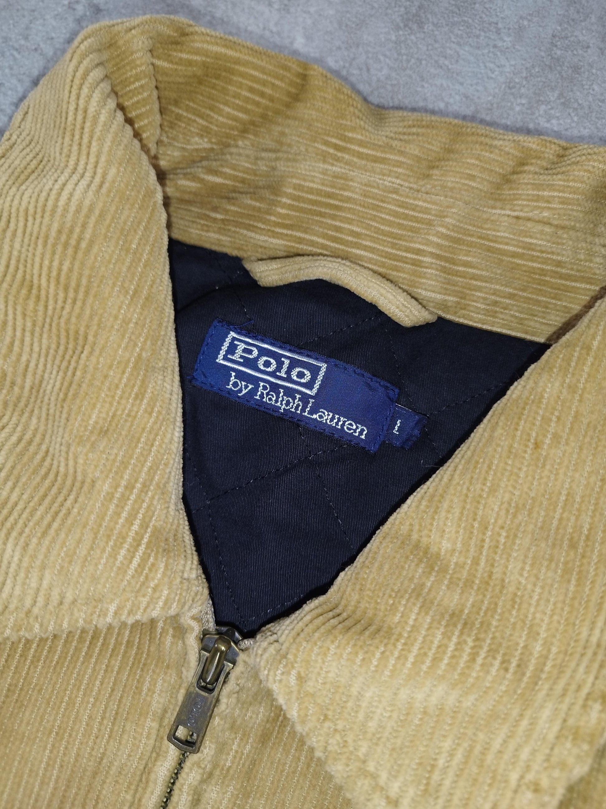 Ralph Lauren - Veste Harrington moutarde en velours côtelé taille L - Le Saptuaire