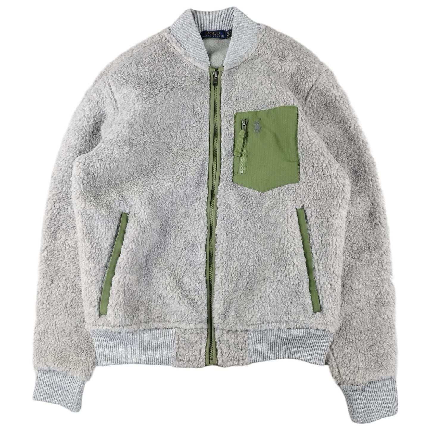 Ralph Lauren - Polar gris con cremallera completa, talla XS