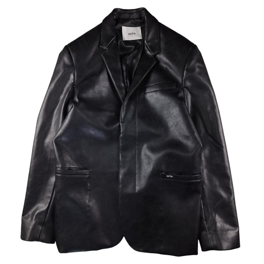 Arte - Black faux leather jacket size S