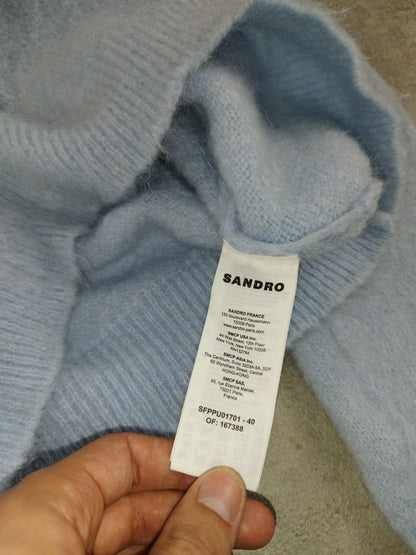 Sandro - Pull en mohair bleu ciel taille XS - Le Saptuaire