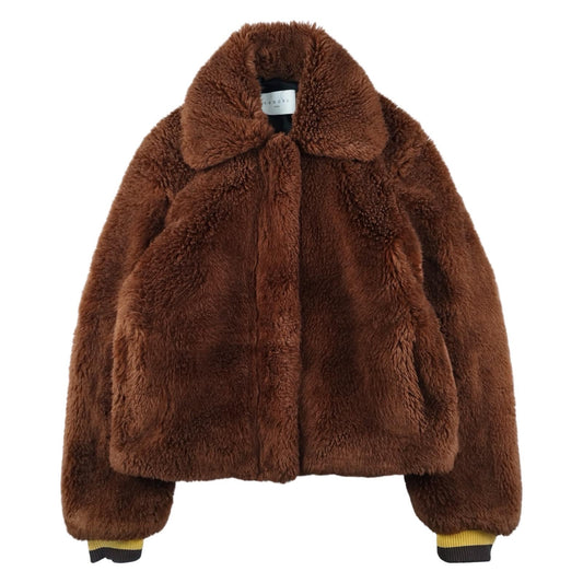 Sandro - Brown faux fur jacket size S