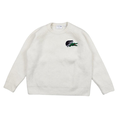 Lacoste - Pull en laine blanc cassé taille M - Le Saptuaire