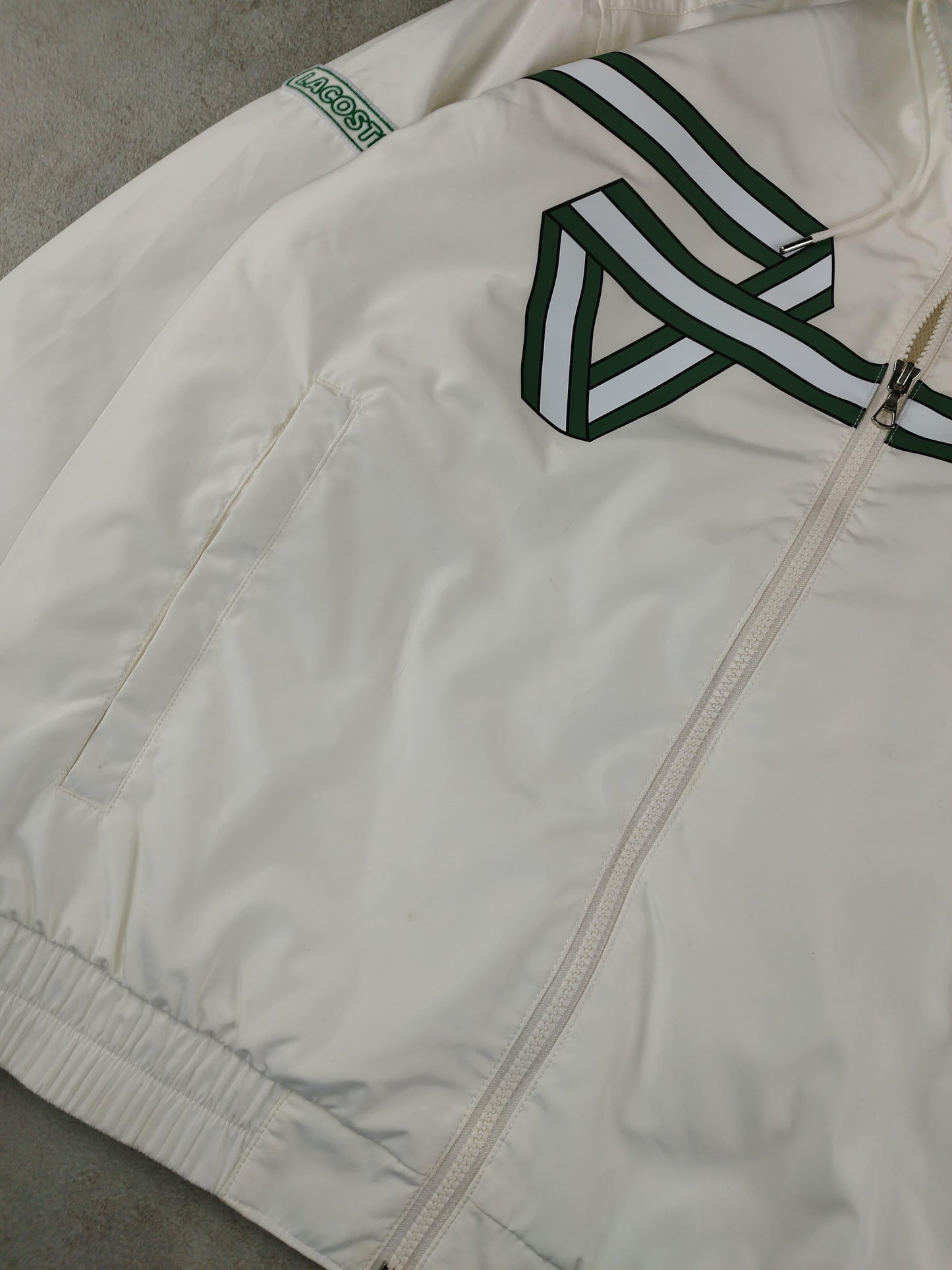 Lacoste - Veste de survêtement blanche taille L