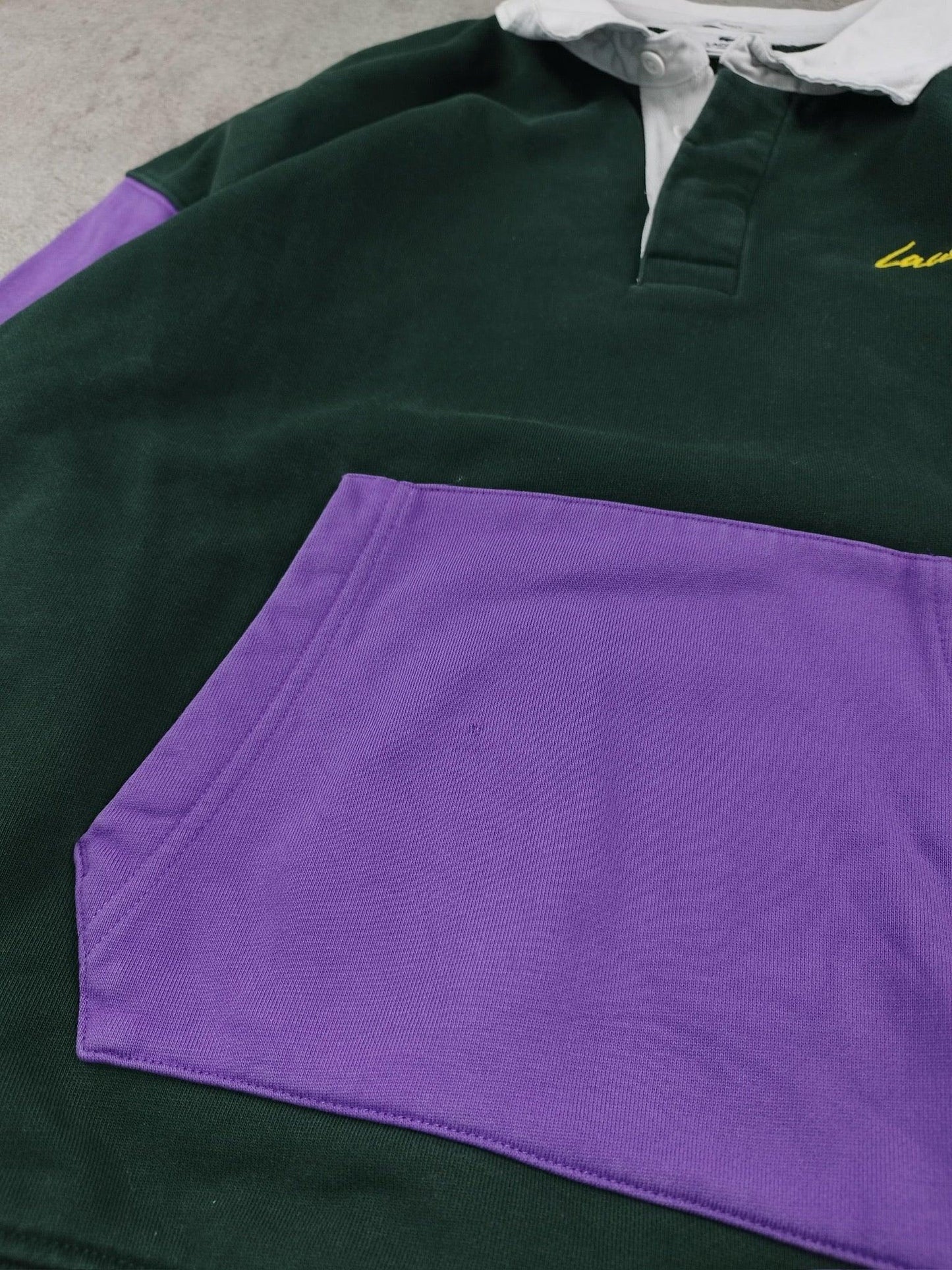 Lacoste - Sweat polo vert et violet taille L - Le Saptuaire