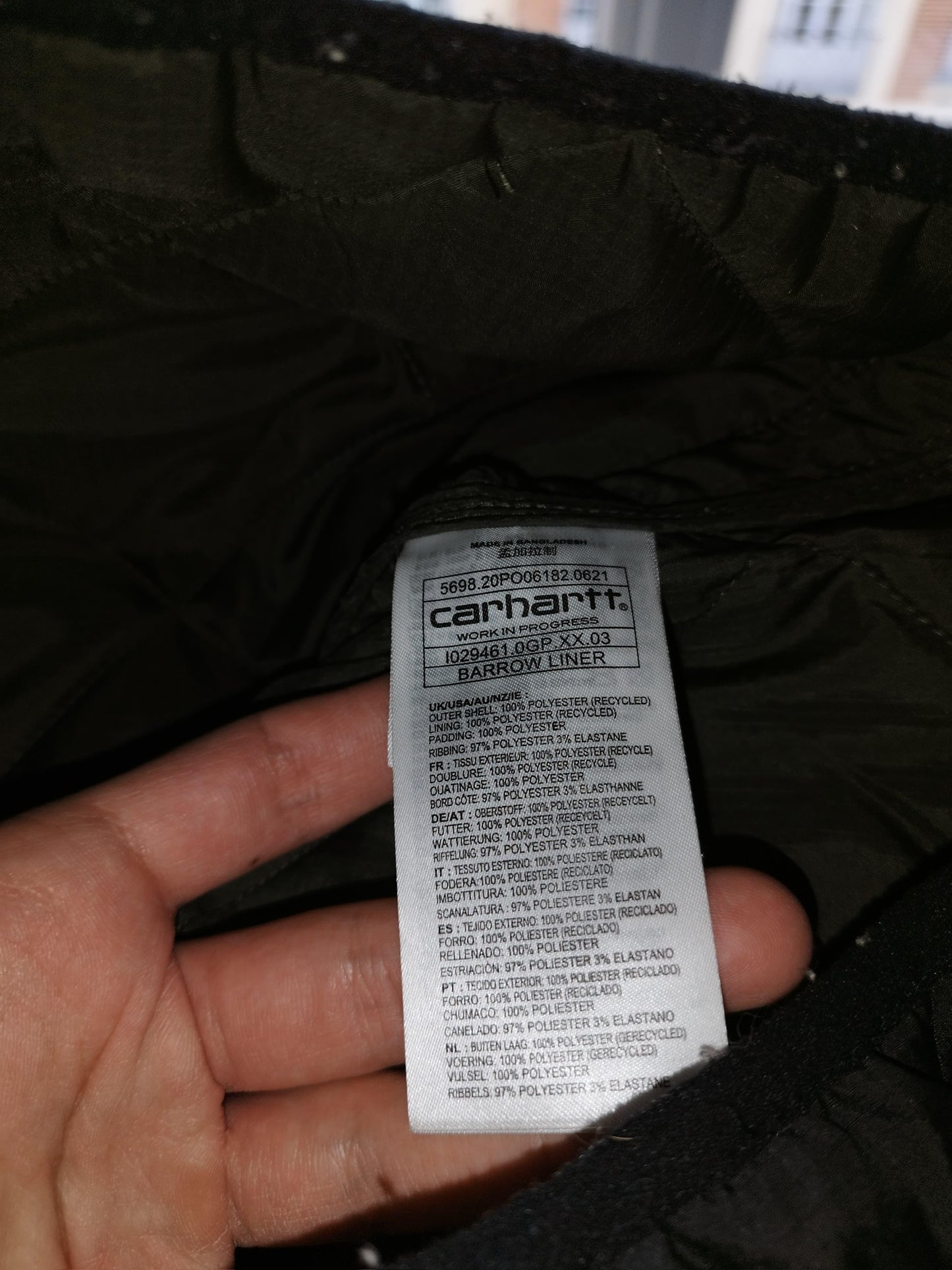 Carhartt - Black quilted jacket size M