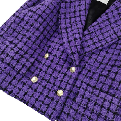 Sandro - Veste en tweed violet taille M - Le Saptuaire