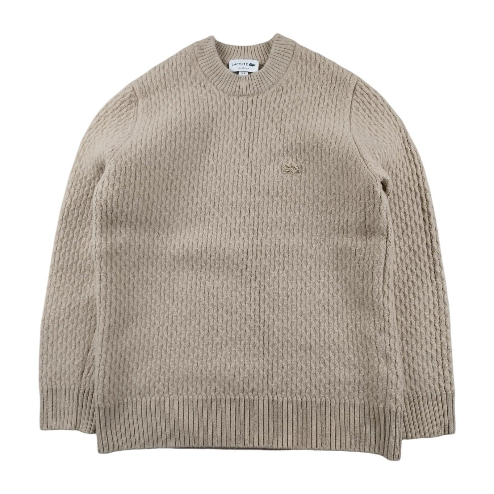 Lacoste - Pull en laine beige taille M - Le Saptuaire