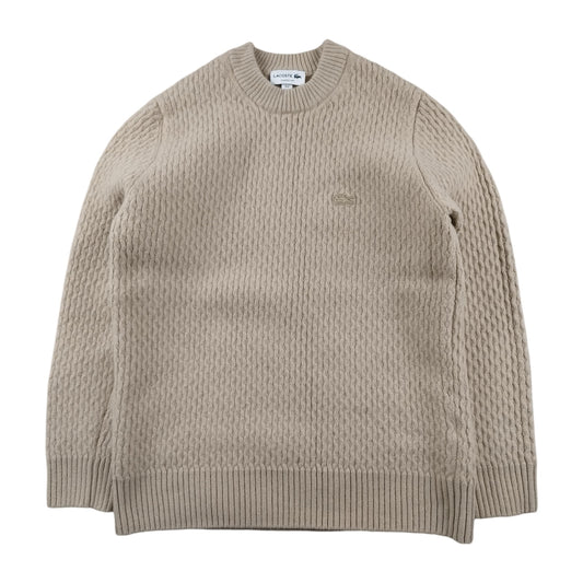 Lacoste - Pull en laine beige taille M - Le Saptuaire