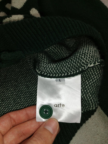 Arte - Cardigan à motifs cœur vert taille L - Le Saptuaire