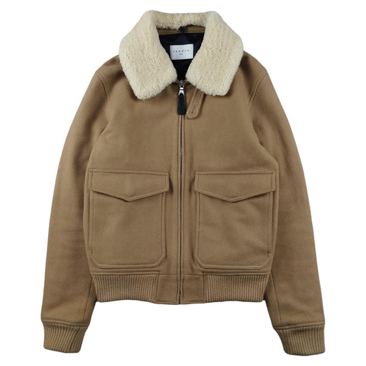 Sandro - Camel wool aviator jacket size S