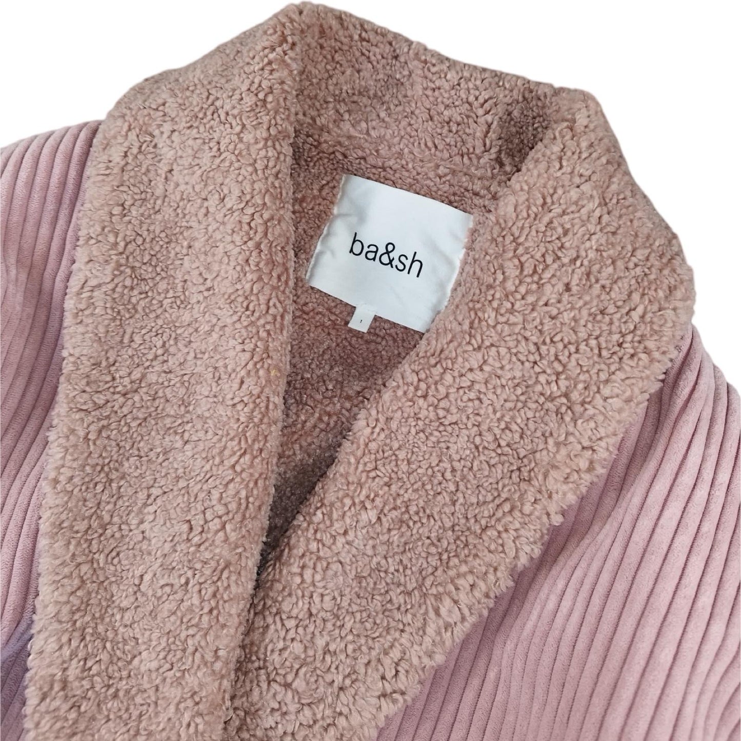 Ba&sh - Manteau en velours côtelé rose taille S