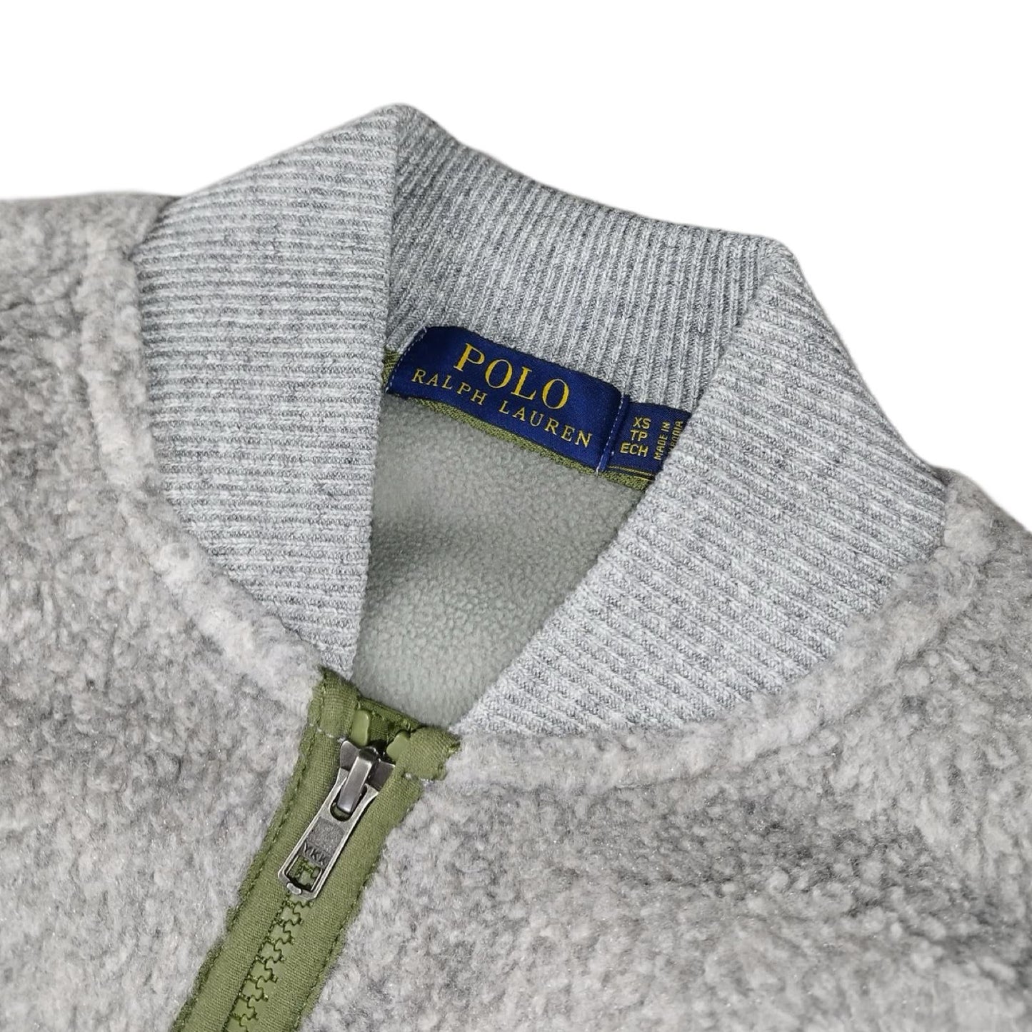 Ralph Lauren - Polar gris con cremallera completa, talla XS