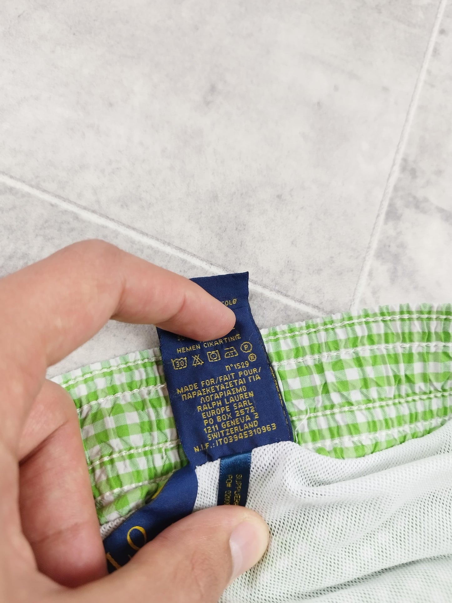 Ralph Lauren - Short de bain à carreaux vert taille XL - Le Saptuaire