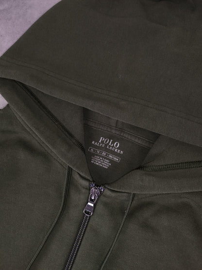 Ralph Lauren - Pull zippée à capuche kaki taille XL - Le Saptuaire