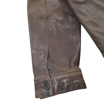 Veste Harrington en cuir marron taille L - Le Saptuaire