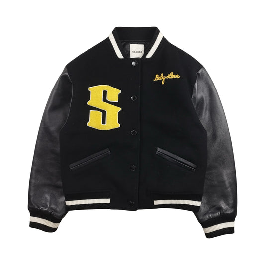 Sandro - Varsity Jacket noire taille S