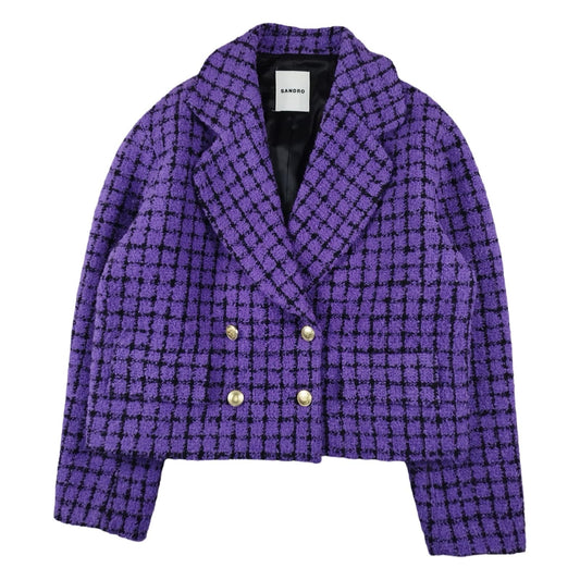 Sandro - Veste en tweed violet taille M