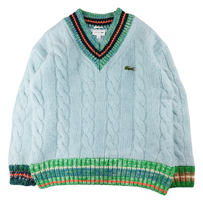 Lacoste - Pull en laine bleu clair taille M