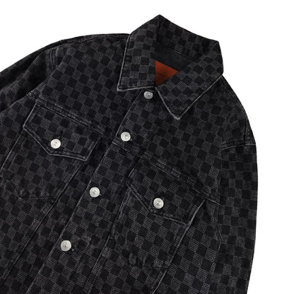 Sandro - Black monogram denim jacket size M