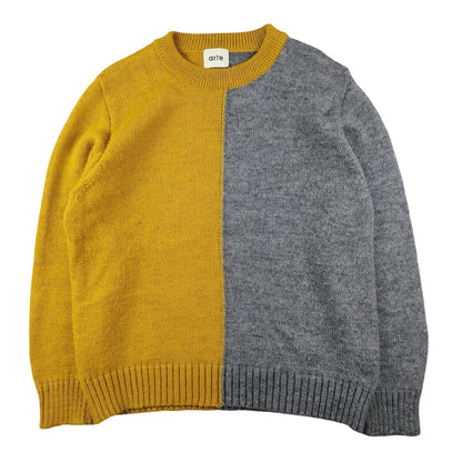 Arte - Pull en mohair et acrylique jaune et gris taille S - Le Saptuaire