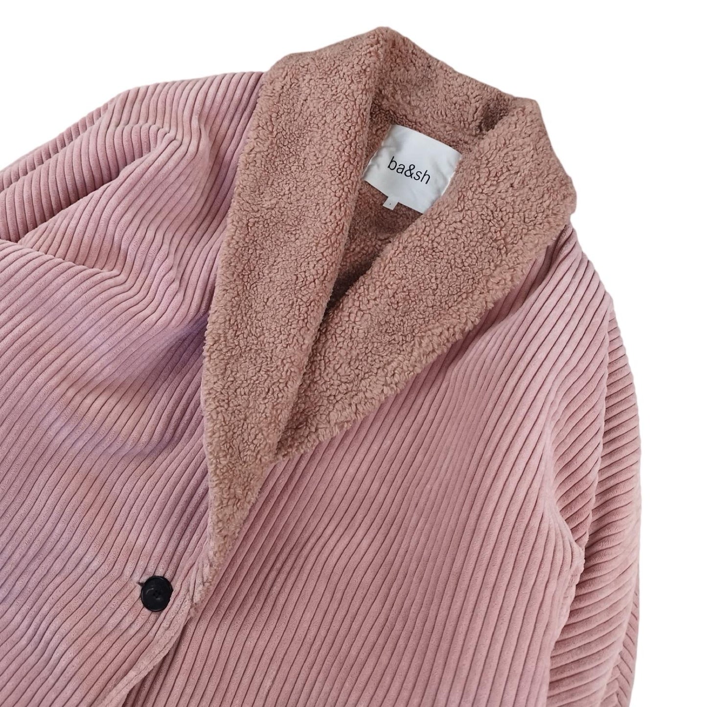 Ba&sh - Manteau en velours côtelé rose taille S