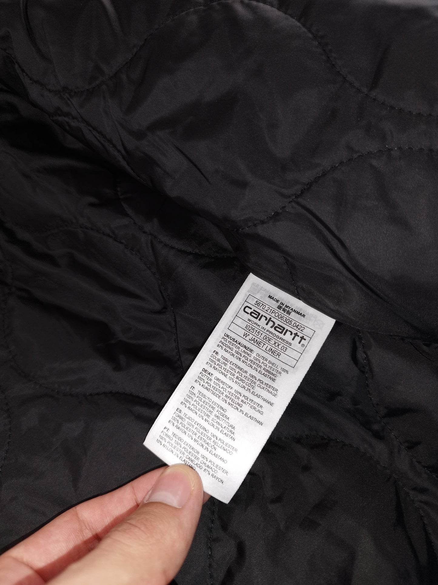 Carhartt - Veste « Janet Liner » polaire noire taille S - Le Saptuaire