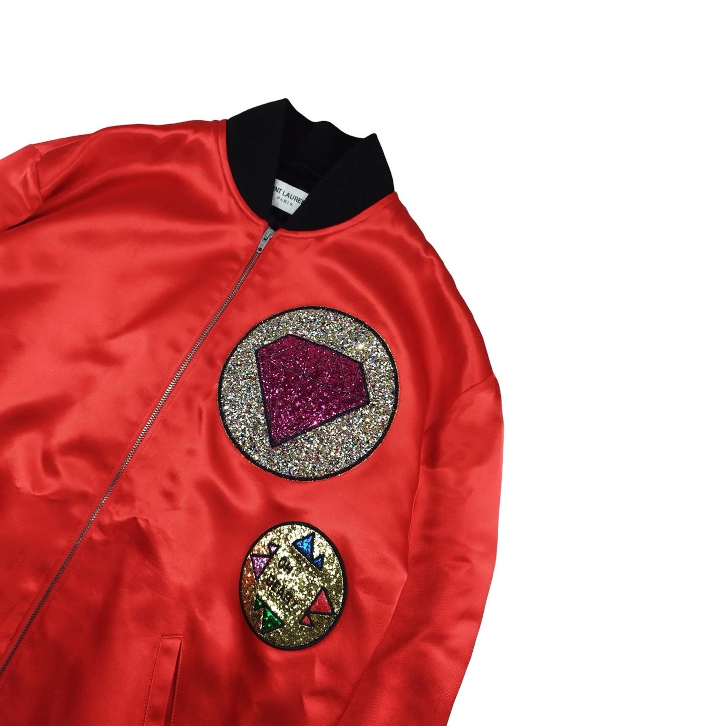 Saint Laurent - Bombers en soie rouge taille S