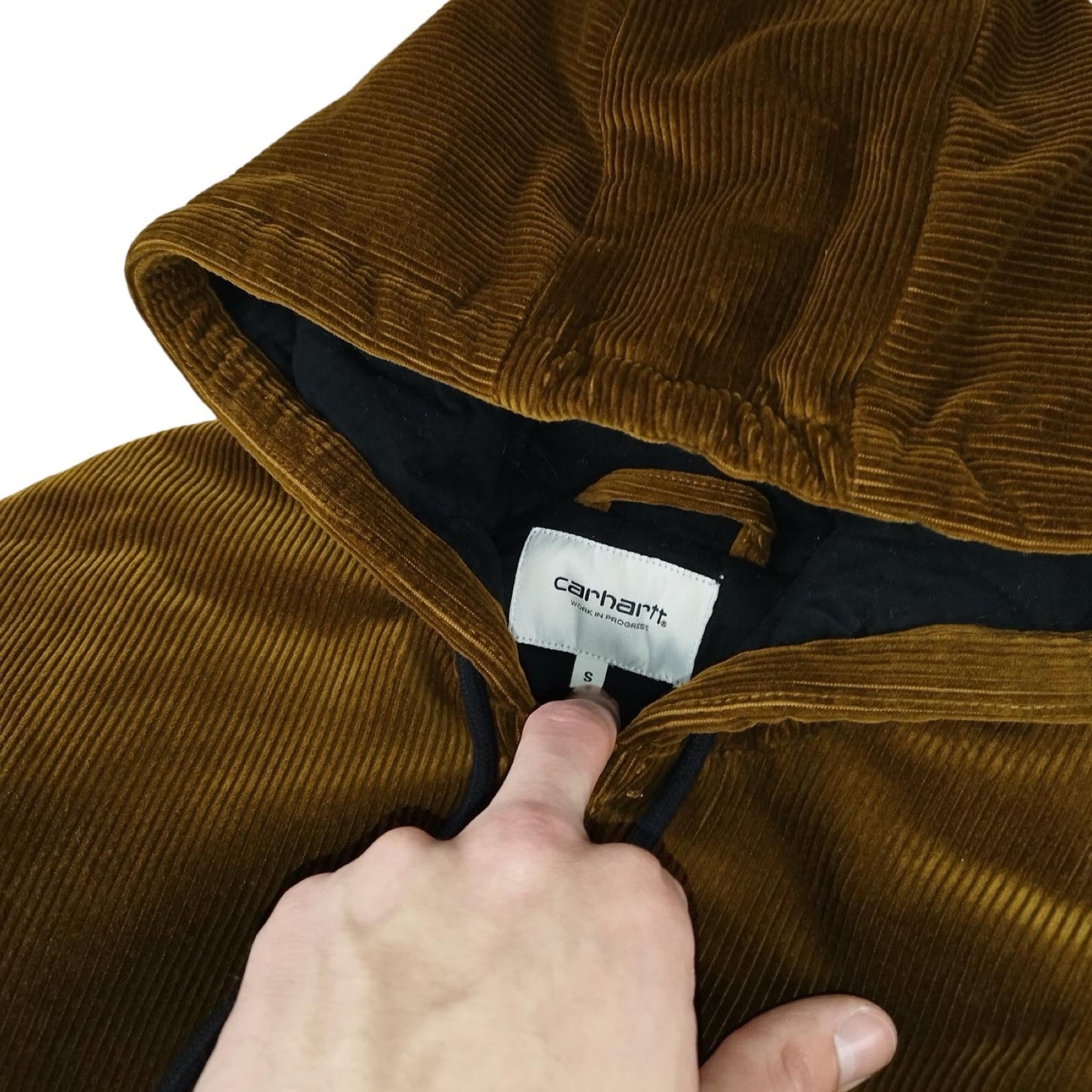 Carhartt - Veste à capuche en velours côtelé doré taille S - Le Saptuaire