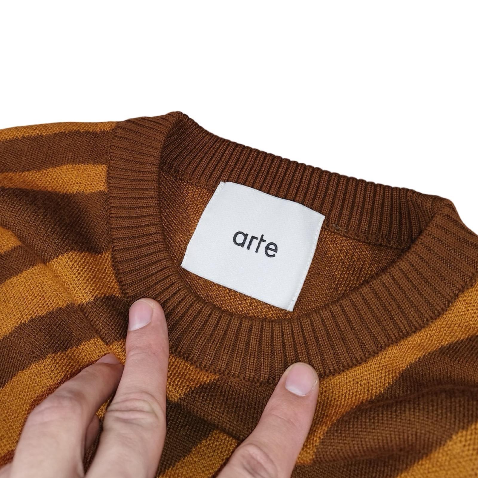 Arte - Pull en laine mérinos orange et marron taille S - Le Saptuaire