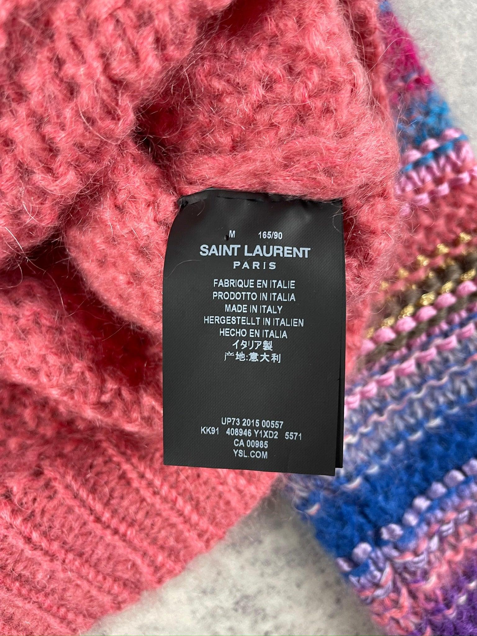 Saint Laurent - Pull en maille rose/corail taille M - Le Saptuaire