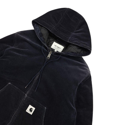 Carhartt - Veste matelassée à capuche en velours côtelé bleu marine taille S - Le Saptuaire