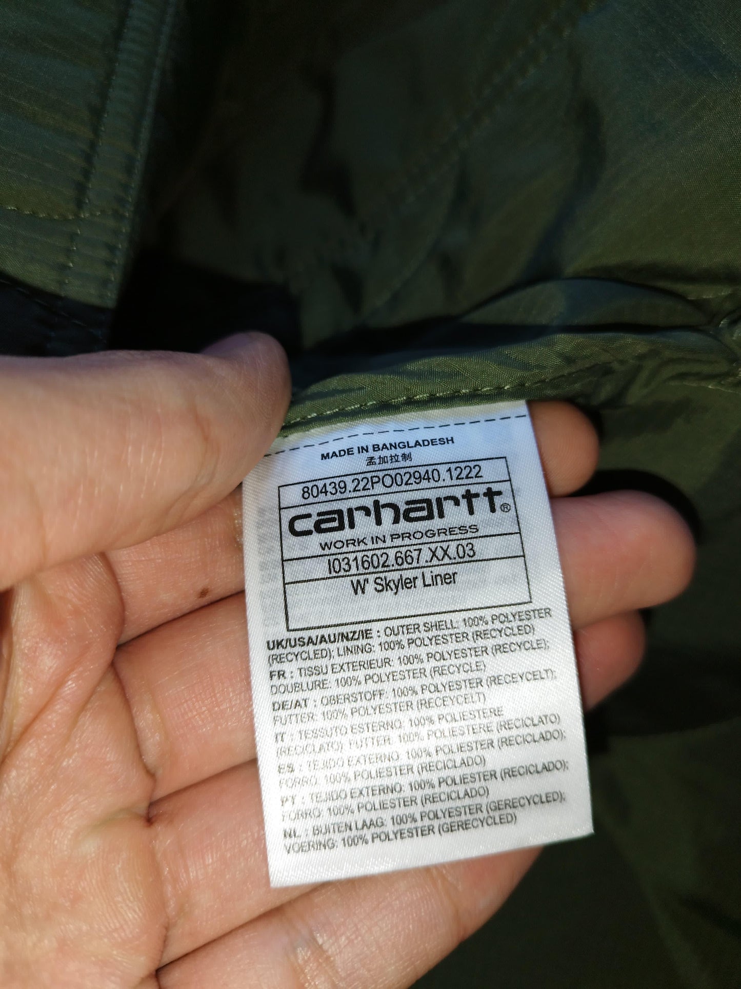 Carhartt - Veste matelassée kaki taille M