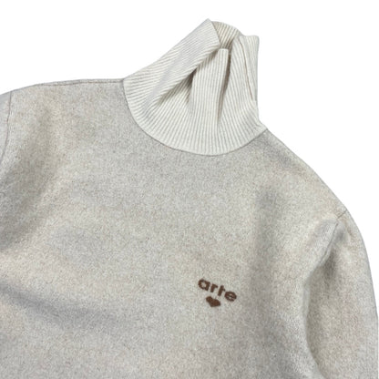 Pull à col roulé crème taille L - Le Saptuaire