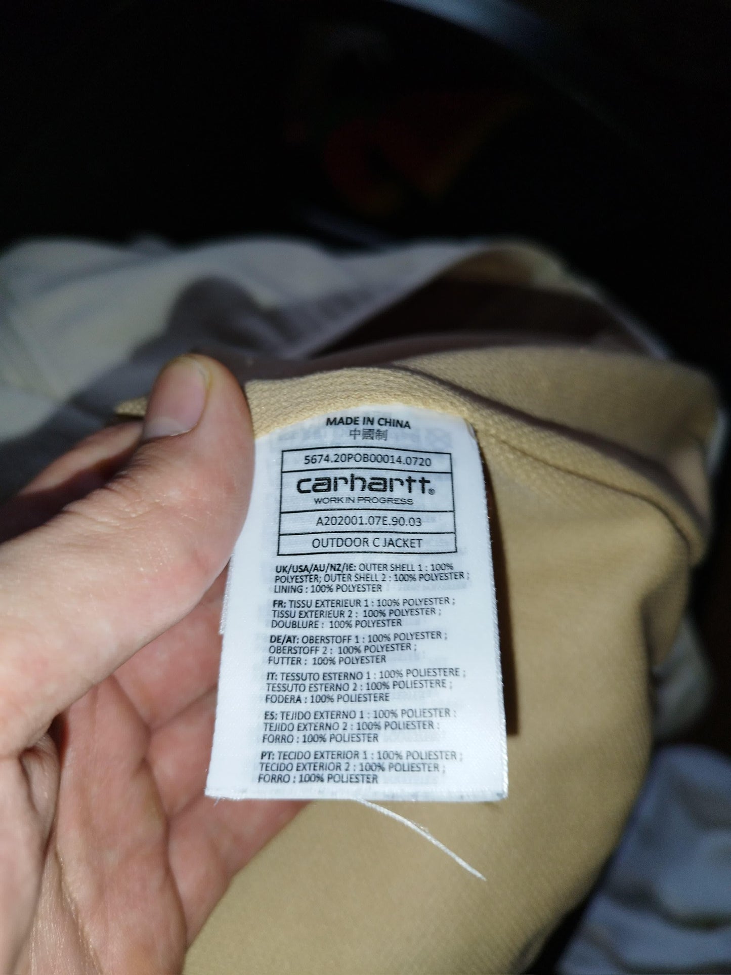 Carhartt - Off-white and cream full-zip fleece size M