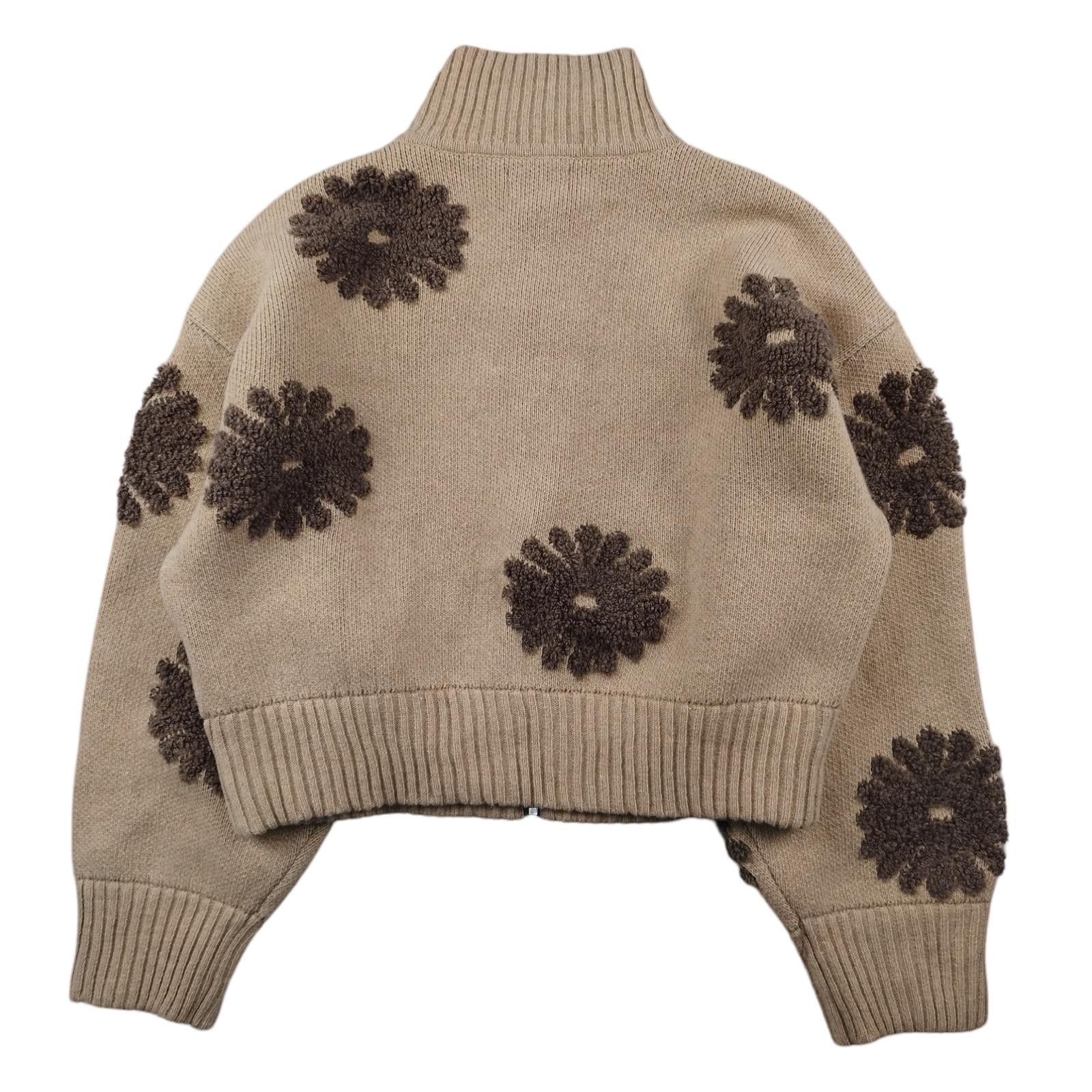 Sandro - Cardigan zippée en laine beige taille M - Le Saptuaire