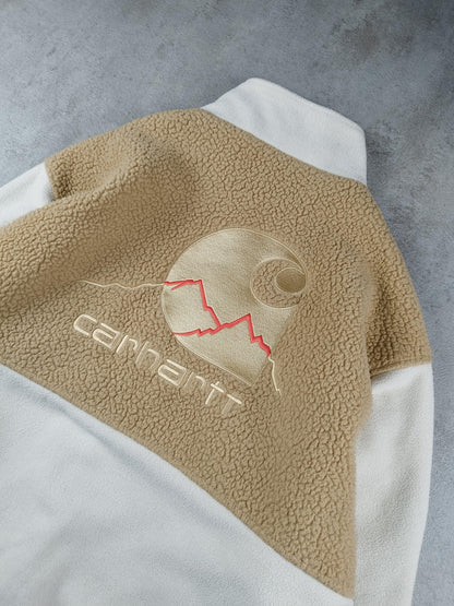 Carhartt - Polaire zippée blanc cassé et crème taille M