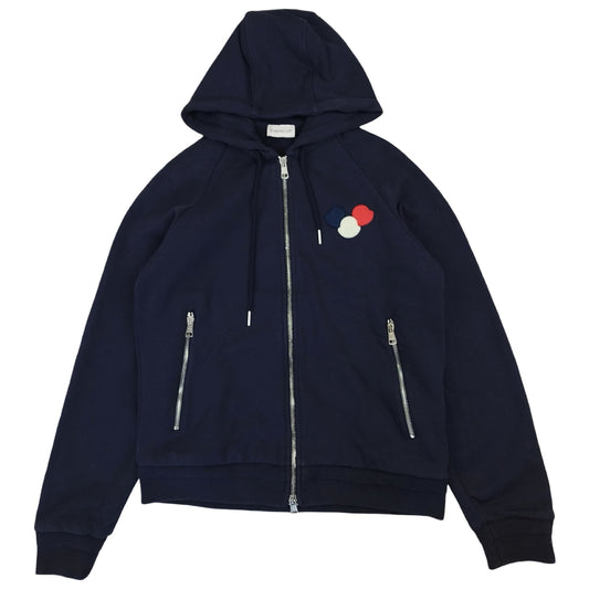 Moncler - Pull à capuche bleu marine taille M - Le Saptuaire