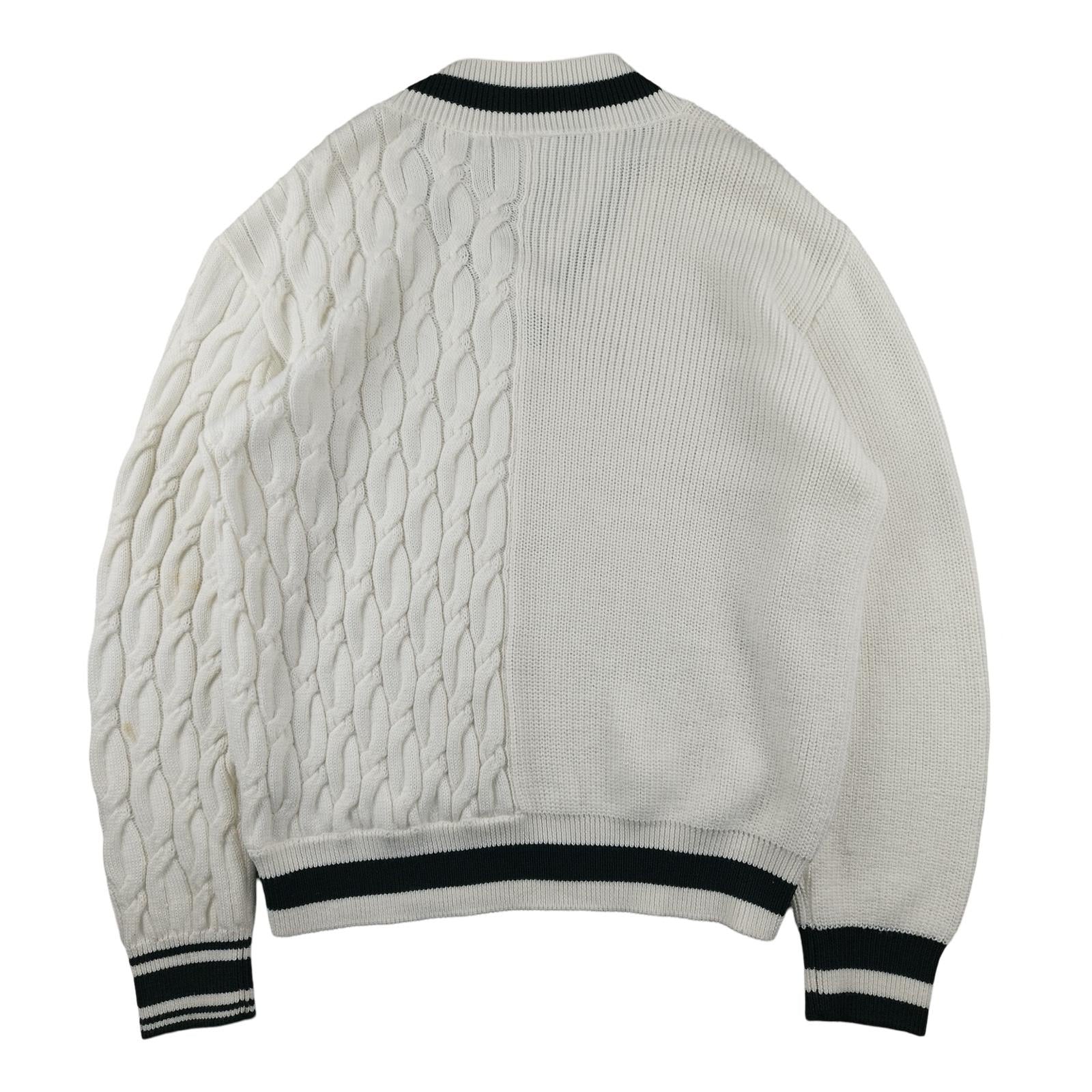 Lacoste - Pull en laine torsadé blanc taille M - Le Saptuaire