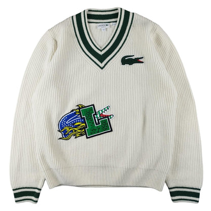 Lacoste - Pull en laine blanc taille M