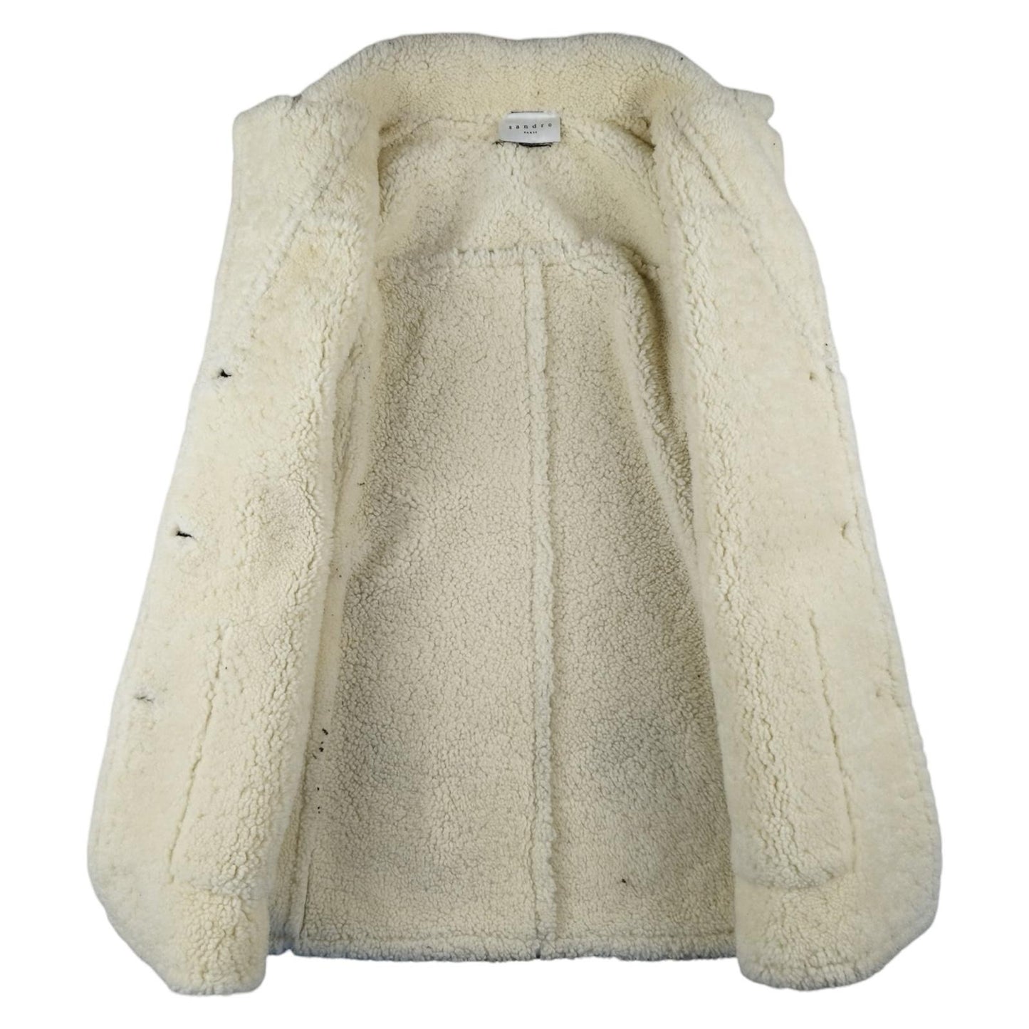 Sandro - Manteau en peau lainée camel taille S