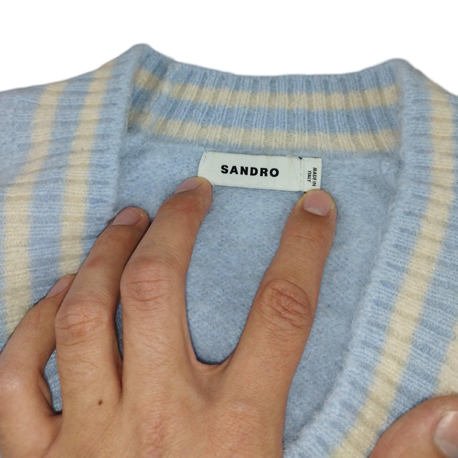 Sandro - Pull en mohair bleu ciel taille XS - Le Saptuaire