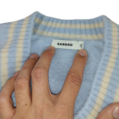 Sandro - Pull en mohair bleu ciel taille XS - Le Saptuaire